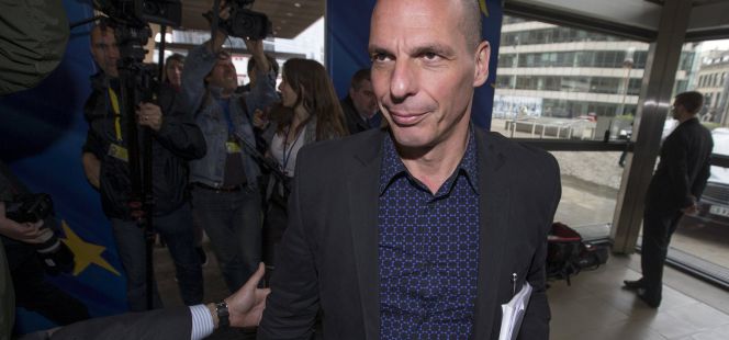 Varoufakis a su llegada a la sede la Comisión Europea este martes.