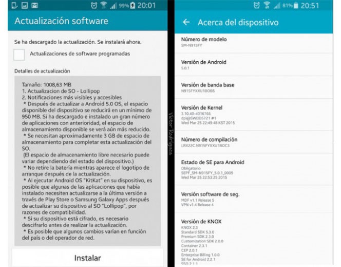 Android 5.0.1 Lollipop llega a todos los Samsung Galaxy Note 4 en España