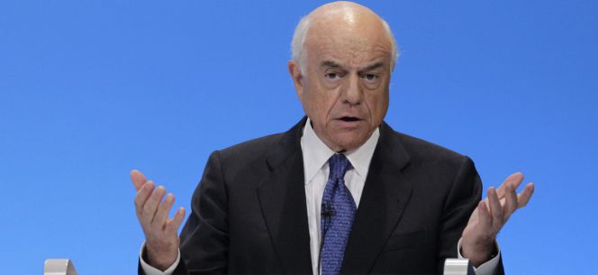 El presidente de BBVA, Francisco González, durante su intervención en la última junta de accionistas.