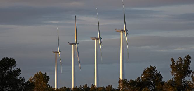 Imagen de un parque eólico de Acciona.