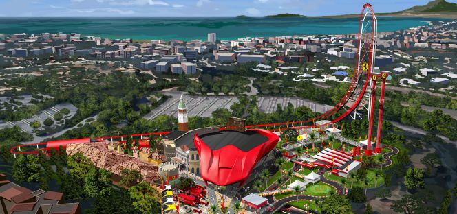 Diseño de Ferrari Land, futuro parque temático de Ferrari en Port Aventura
