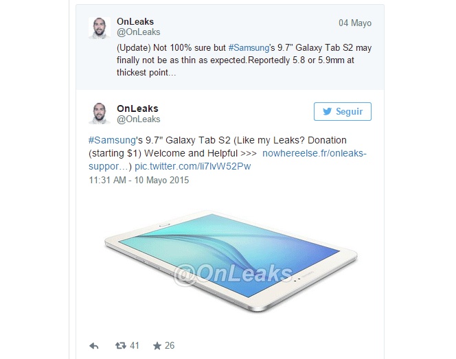 Samsung Galaxy Tab S2, primeras imágenes del nuevo tablet