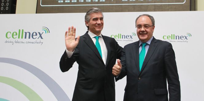Francisco Reynés, presidente de Cellnex, y Tobías Martínez, consejero delegado de la empresa.