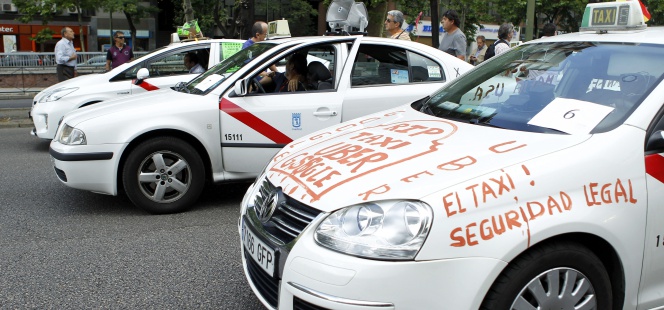 Protesta de los taxistas madrileños, en junio del año pasado.