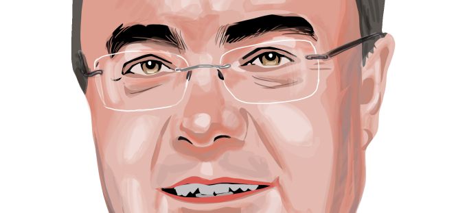 Caricatura de Tobías Martínez, CEO de Cellnex Telecom.
