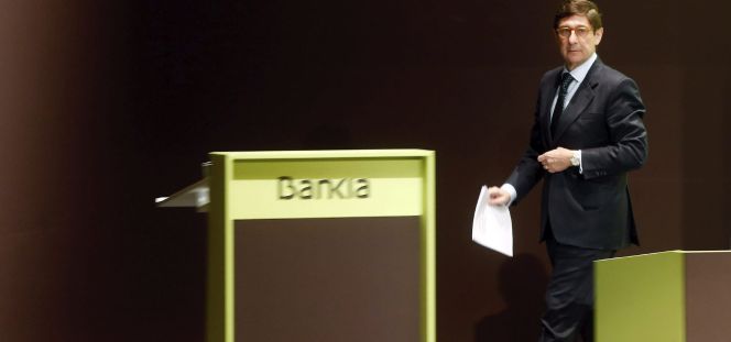 El presidente de Bankia, José Ignacio Goirigolzarri, durante la junta general de accionistas.