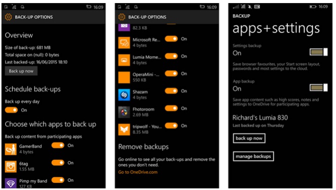 Con Windows 10 Mobile podrás decir de qué aplicaciones quieres hacer copia de seguridad
