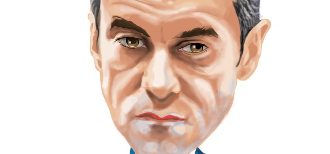 Caricatura de Rami Aboukhair, nuevo responsable de Santander España.