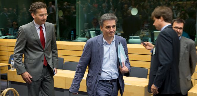 El nuevo ministro de Finanzas, Euclid Tsakalotos, hoy a su llegada al Eurogrupo.