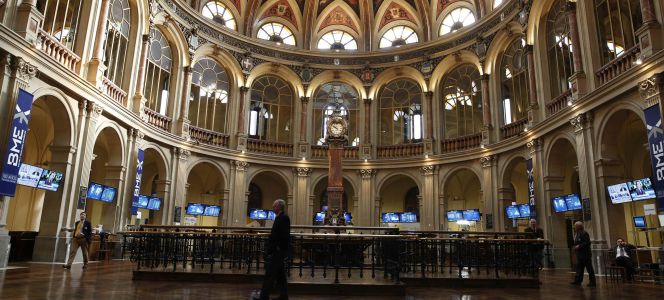 Interior del Palacio de la Bolsa de Madrid, sede BME.