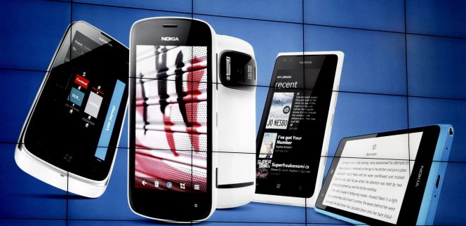 Antiguos modelos de móviles de Nokia.