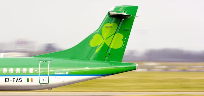 Un avión de Aer Lingus en el aeropuerto de Dublin.