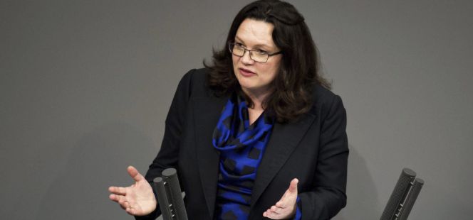 La ministra alemana de Trabajo y Asuntos Sociales, Andrea Nahles.