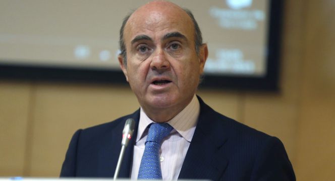 El ministro de Economía y Competitividad, Luis de Guindos, durante su intervención en el seminario "Ganancias de competitividad en la Unión Económica y Monetaria", el 21 de julio pasado.