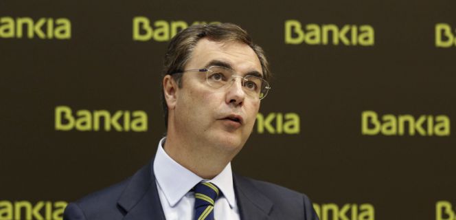 El consejero delegado de Bankia, José Sevilla, durante la rueda de prensa ofrecida hoy en Madrid para presentar los resultados de la entidad.