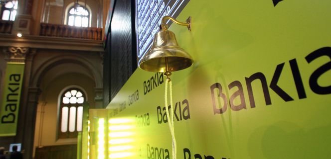 Imagen de la Bolsa de Madrid el día del salto al parqué de Bankia.