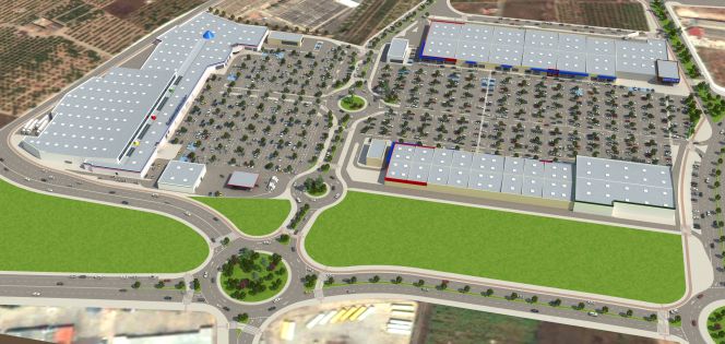 Recreación del parque comercial Cruce de Caminos en Sagunto (Valencia)