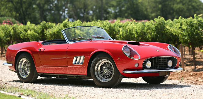 El Ferrari 250 GT SWB California Spider que se subastará este fin de semana y cuyo valor ronda los 18 millones de dólares.