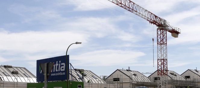 Viviendas en construcción en Valdebebas, Madrid.