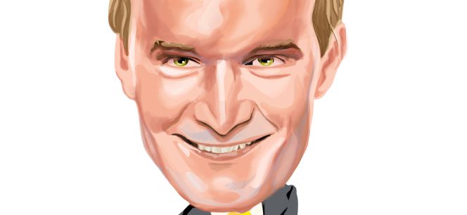 Caricatura de Meinrad Spenger, consejero delegado de MásMóvil.