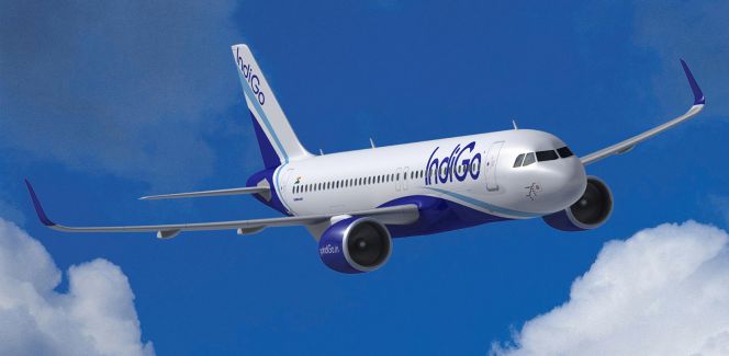 Un avión de la aerolínea india IndiGo.