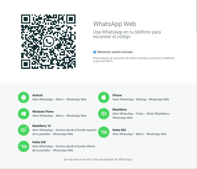 WhatsApp web compatible con iPhone