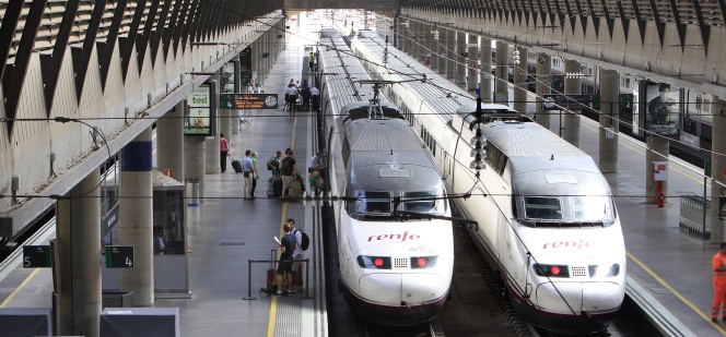 Aspecto que presentaba la estación de Santa Justa en Sevilla, durante una huelga. Imágen de archivo.