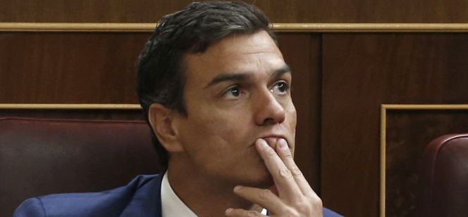 El secretario general del PSOE, Pedro Sánchez, en el Congreso de los Diputados.