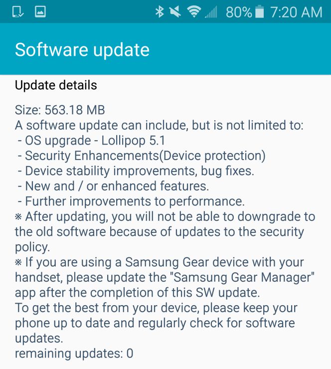 Actualización Android 5.1.1 para los Samsung Galaxy Note 4 europeos