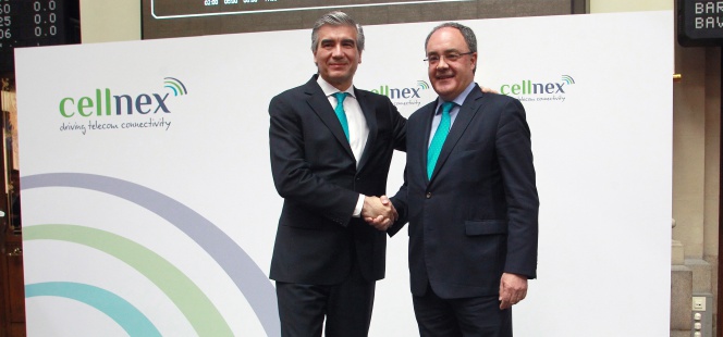 Francisco Reynés y Tobías Martínez, presidente y consejero delegado de Cellnex, respectivamente. pablo monge
