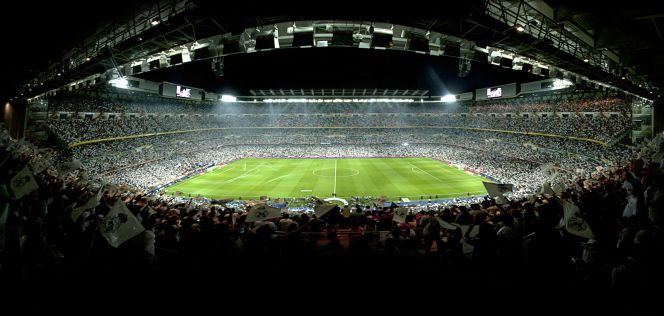 El estadio Santiago Bernabéu, antes del comienzo de un partido del Real Madrid.