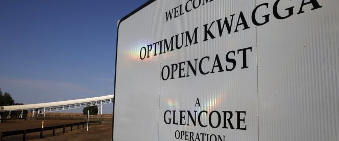 La entrada a la mina de carbón Kwagga propiedad de Glencore.