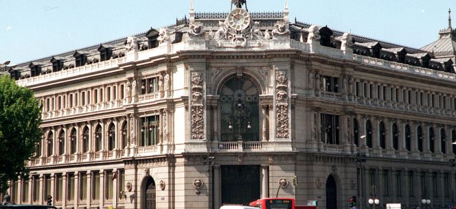 Fachada de la sede central del Banco de España, en la plaza de Cibeles. EFEArchivo