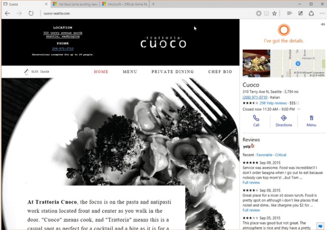 Cortana estrena nuevas funciones en Microsoft Edge para Windows 10
