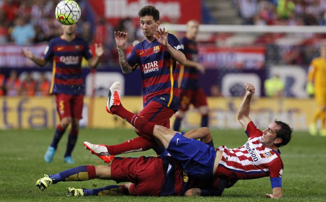 Imagen del partido entre el Atlético de Madrid y el F. C. Barcelona el pasado sábado.