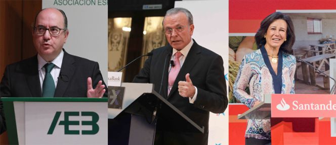José María Roldan, Isidro Fainé y Ana Botín.