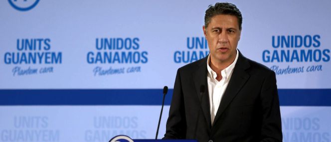 El candidato del PPC a la Presidencia de la Generalitat, Xavier Garcia Albiol, valora los resultados de la elecciones catalanas de hoy, que ha ganado la lista de Junts pel Sí. EFEToni Albir