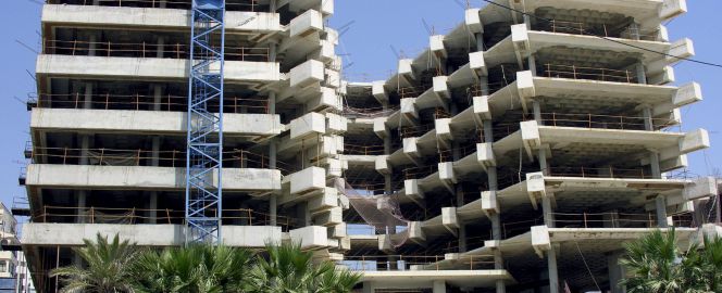 En la imagen, viviendas en construcción.