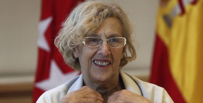 La alcaldesa de Madrid, Manuela Carmena, durante una reciente reunión de la Junta de Gobierno.