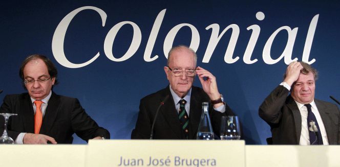 José Bruguera (c) presidente, Pere Viñolas, consejero delegado (i) y Francisco Palà del consejo de administración (d)