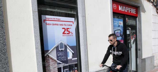 Una oficina de la aseguradora Mapfre, en Madrid.