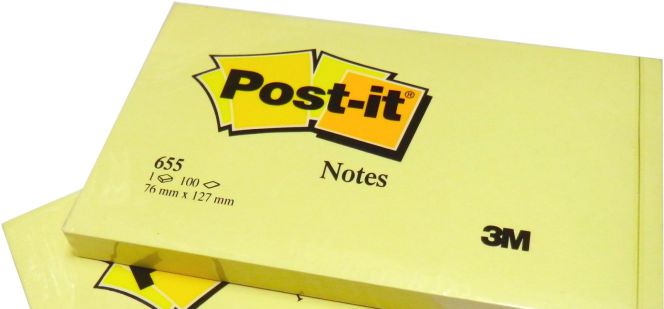 Post-it, fabricados por 3M.