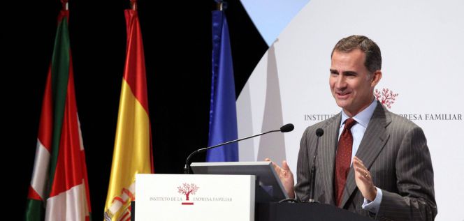 El rey Felipe VI, durante su intervención en el XVIII Congreso Nacional de la Empresa Familiar.
