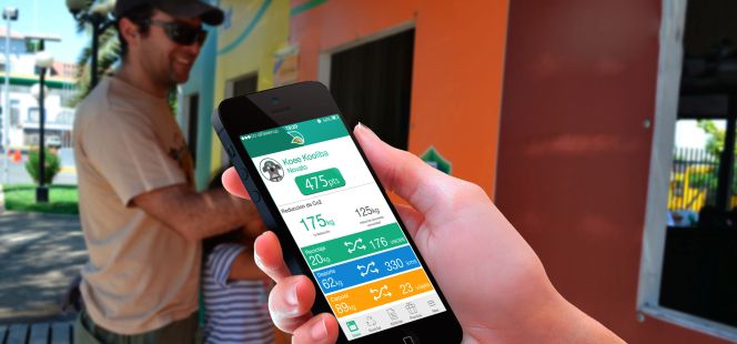 Pantallazo de la aplicación en un teléfono inteligente.
