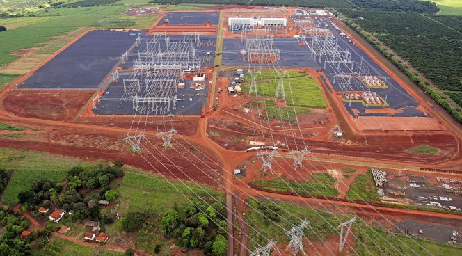 Foto aérea de las subestaciones eléctricas Araraquara II, ejecutadas por CYMI, filial de ACS.