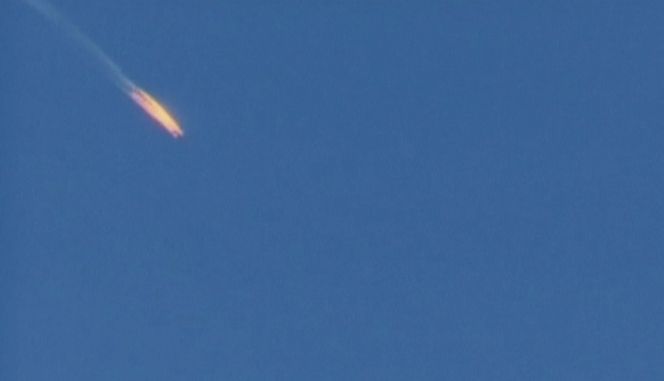 El avión ruso tras ser interceptado por Turquía.