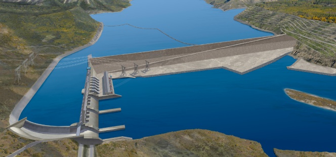 Maqueta del proyecto Site C, en Canadá.