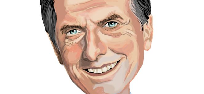 Caricatura de Mauricio Macri, presidente electo de Argentina.