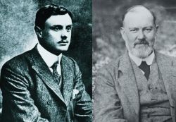 Charles Rolls, y a su derecha, Henry Royce, fundadores en 1904 de Rolls-Royce.