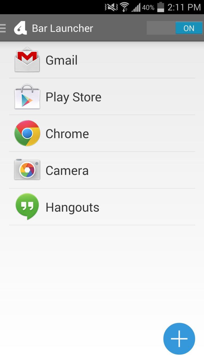Aplicación Bar Launcher